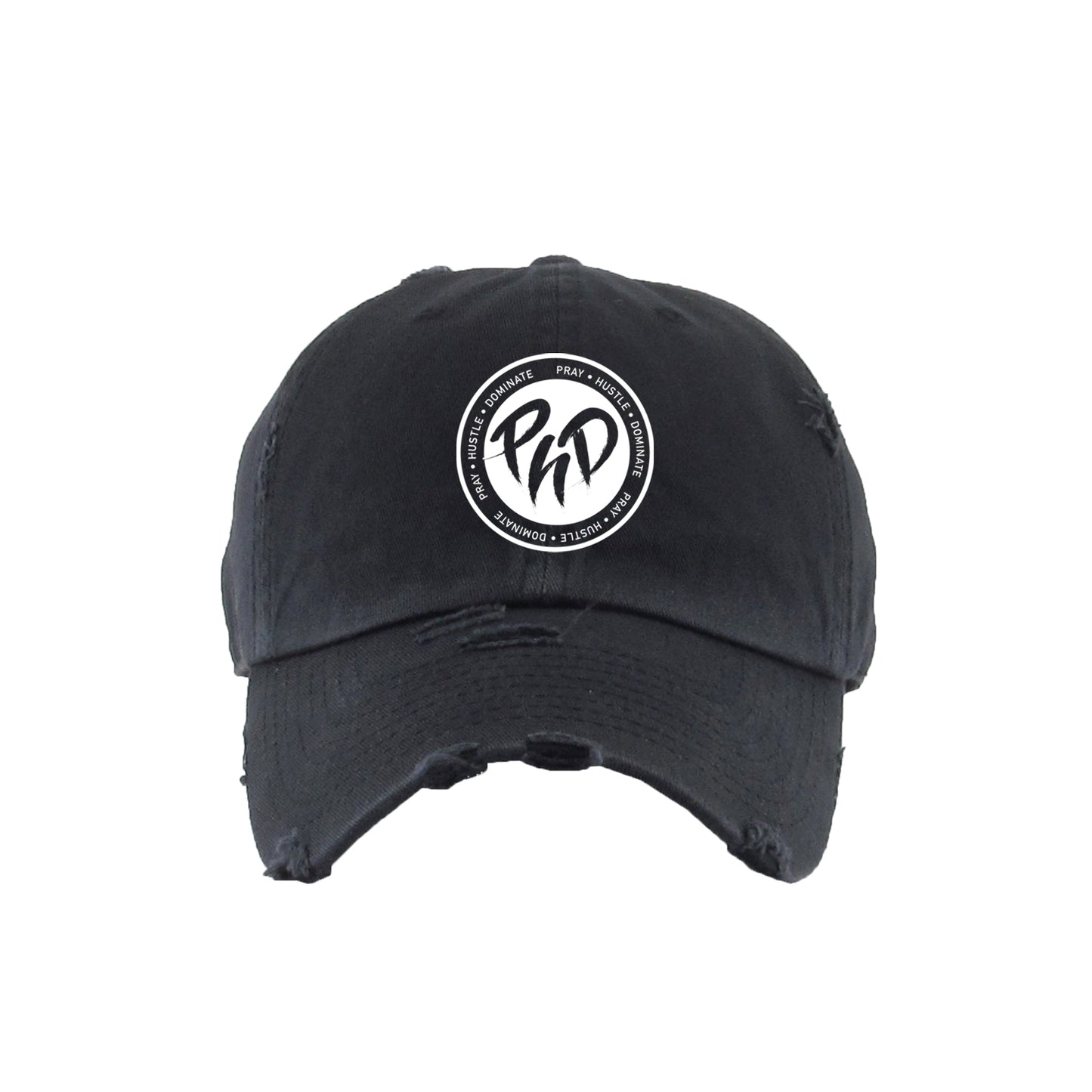 BLACK & WHITE DISTRESSED DAD HAT